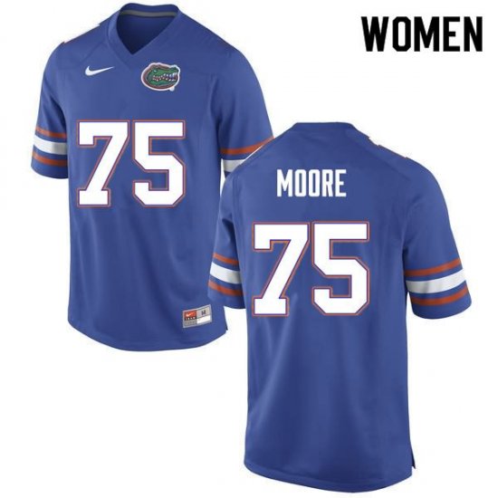 Women's Florida Gators #75 T.J. Moore NCAA Nike Blue Authentic Stitched College Football Jersey QGT7262IZ